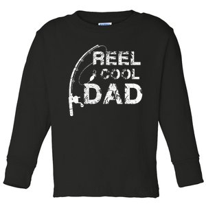 Reel Cool Dad Fishing Daddy Fathers Day Gif Toddler Long Sleeve Shirt