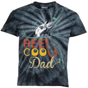 Reel Cool Dad Funny Fishing Father's Day Fisherman Daddy Kids Tie-Dye T-Shirt