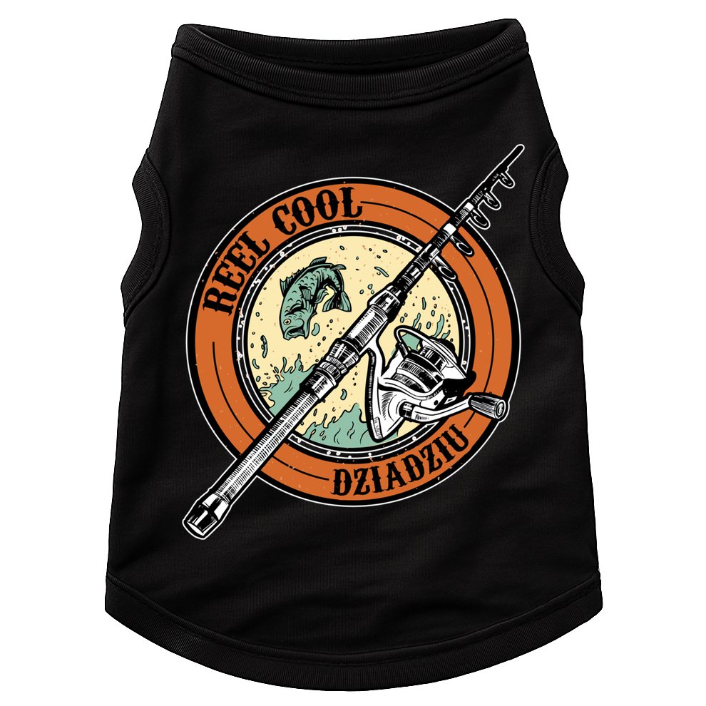 Reel Cool Dziadziu Fishing Polish Grandpa Fisher Gift Doggie Tank