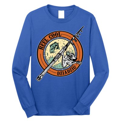 Reel Cool Dziadziu Fishing Polish Grandpa Fisher Gift Long Sleeve Shirt