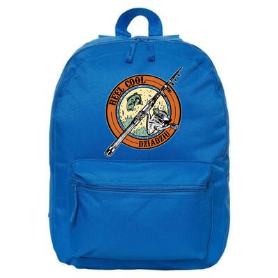 Reel Cool Dziadziu Fishing Polish Grandpa Fisher Gift 16 in Basic Backpack