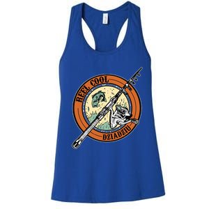 Reel Cool Dziadziu Fishing Polish Grandpa Fisher Gift Women's Racerback Tank