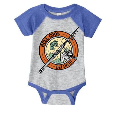 Reel Cool Dziadziu Fishing Polish Grandpa Fisher Gift Infant Baby Jersey Bodysuit