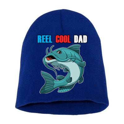 Reel Cool Dad Great Gift Daddy Fathers Day Fishing Gift Funny Gift Short Acrylic Beanie