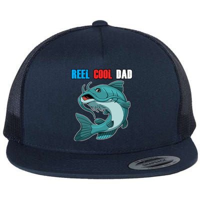 Reel Cool Dad Great Gift Daddy Fathers Day Fishing Gift Funny Gift Flat Bill Trucker Hat