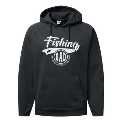 Reel Cool Dad Fishing Daddy Father's Day Gift Performance Fleece Hoodie