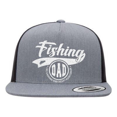 Reel Cool Dad Fishing Daddy Father's Day Gift Flat Bill Trucker Hat