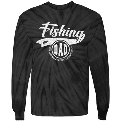 Reel Cool Dad Fishing Daddy Father's Day Gift Tie-Dye Long Sleeve Shirt