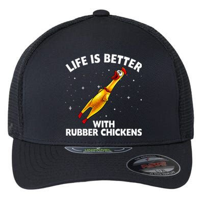 Rubber Chicken Design Chicken Toy Lovers Flexfit Unipanel Trucker Cap