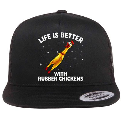 Rubber Chicken Design Chicken Toy Lovers Flat Bill Trucker Hat