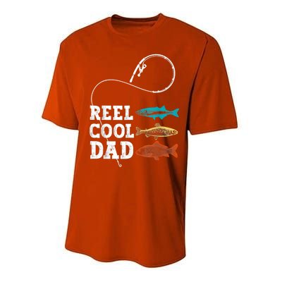 Reel Cool Dad Fishing Fisher Funny Joke Vintage Retro Gift Performance Sprint T-Shirt