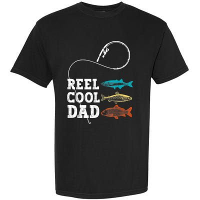 Reel Cool Dad Fishing Fisher Funny Joke Vintage Retro Gift Garment-Dyed Heavyweight T-Shirt