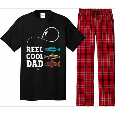 Reel Cool Dad Fishing Fisher Funny Joke Vintage Retro Gift Pajama Set