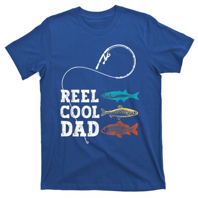 Reel Cool Dad Fishing Fisher Funny Joke Vintage Retro Gift T-Shirt