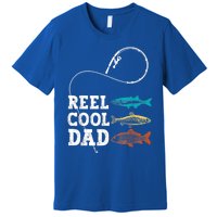 Reel Cool Dad Fishing Fisher Funny Joke Vintage Retro Gift Premium T-Shirt