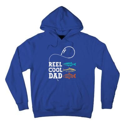 Reel Cool Dad Fishing Fisher Funny Joke Vintage Retro Gift Tall Hoodie