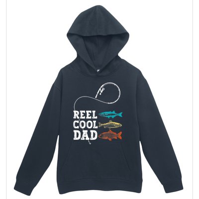 Reel Cool Dad Fishing Fisher Funny Joke Vintage Retro Gift Urban Pullover Hoodie