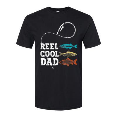 Reel Cool Dad Fishing Fisher Funny Joke Vintage Retro Gift Softstyle CVC T-Shirt