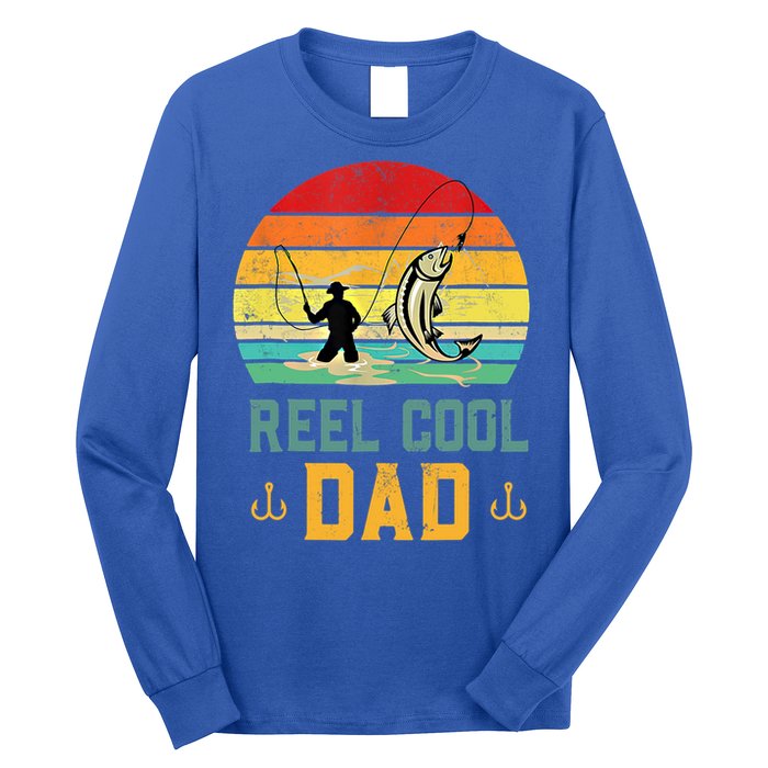 Reel Cool Dad Fishing Lover Fisher Angler Retro Vintage Gift Long Sleeve Shirt