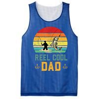 Reel Cool Dad Fishing Lover Fisher Angler Retro Vintage Gift Mesh Reversible Basketball Jersey Tank