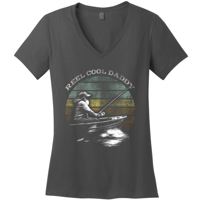 Reel Cool Daddy Fishing Women's V-Neck T-Shirt