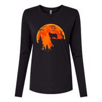 Rough Collie Dog And Moon Halloween Costume Dog Lover Womens Cotton Relaxed Long Sleeve T-Shirt