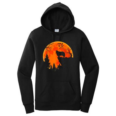 Rough Collie Dog And Moon Halloween Costume Dog Lover Women's Pullover Hoodie