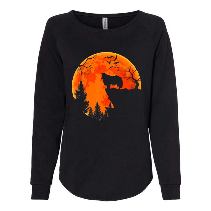 Rough Collie Dog And Moon Halloween Costume Dog Lover Womens California Wash Sweatshirt