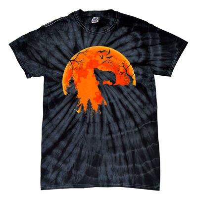 Rough Collie Dog And Moon Halloween Costume Dog Lover Tie-Dye T-Shirt