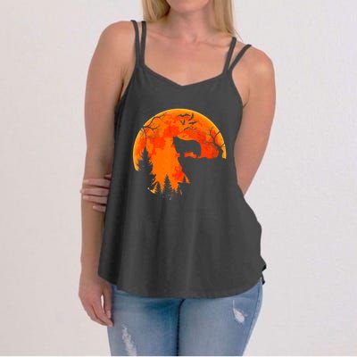 Rough Collie Dog And Moon Halloween Costume Dog Lover Women's Strappy Tank