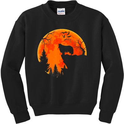 Rough Collie Dog And Moon Halloween Costume Dog Lover Kids Sweatshirt