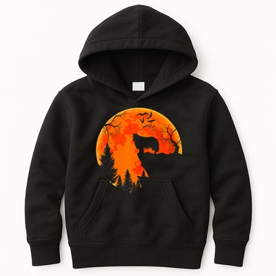 Rough Collie Dog And Moon Halloween Costume Dog Lover Kids Hoodie