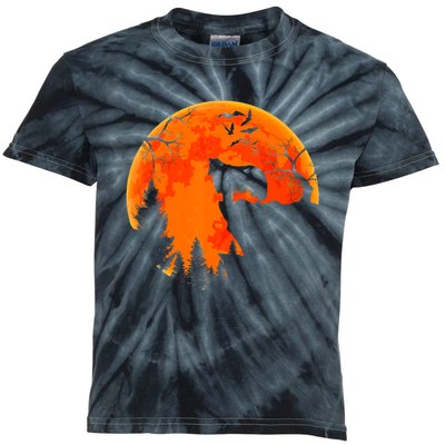 Rough Collie Dog And Moon Halloween Costume Dog Lover Kids Tie-Dye T-Shirt