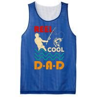 Reel Cool Dad Fishing Qoute Fun Fathers Day Fisher Great Gift Mesh Reversible Basketball Jersey Tank