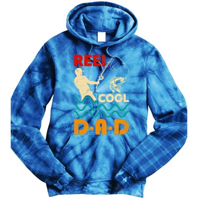 Reel Cool Dad Fishing Qoute Fun Fathers Day Fisher Great Gift Tie Dye Hoodie