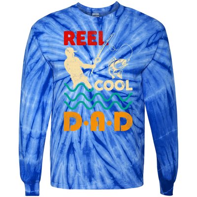 Reel Cool Dad Fishing Qoute Fun Fathers Day Fisher Great Gift Tie-Dye Long Sleeve Shirt