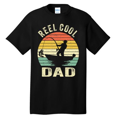 Reel Cool Dad Fishing Daddy Fathers Day Tall T-Shirt