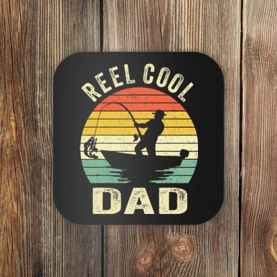 Reel Cool Dad Fishing Daddy Fathers Day Coaster