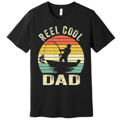 Reel Cool Dad Fishing Daddy Fathers Day Premium T-Shirt