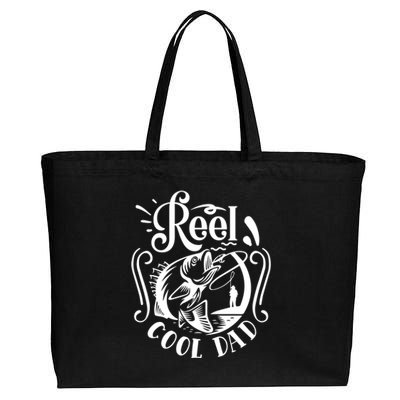 Reel Cool Dad Fishing Funny Gift Cotton Canvas Jumbo Tote