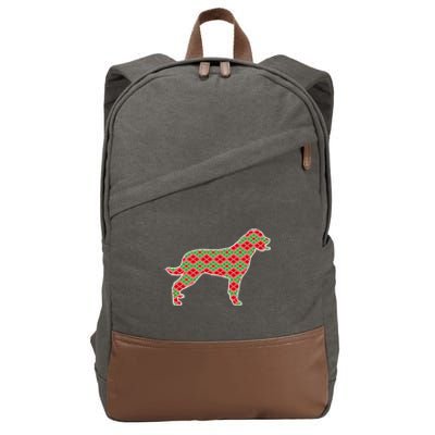 Rottweiler Christmas Dog Lover Gift Cotton Canvas Backpack