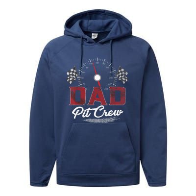 Race Car Dad Pit Crew Racing Family Birthday Party Father's Performance Fleece Hoodie