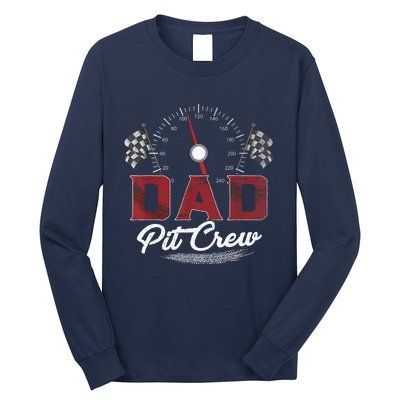 Race Car Dad Pit Crew Racing Family Birthday Party Father's Long Sleeve Shirt