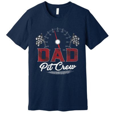 Race Car Dad Pit Crew Racing Family Birthday Party Father's Premium T-Shirt