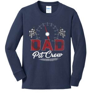 Race Car Dad Pit Crew Racing Family Birthday Party Father's Kids Long Sleeve Shirt