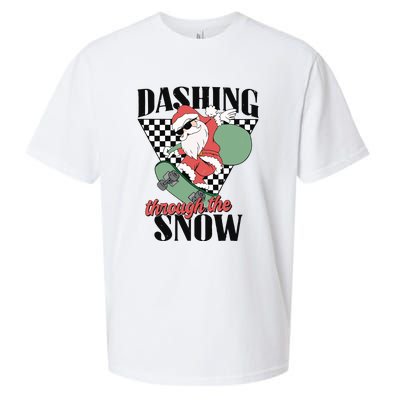 Retro Christmas Dashing Through The Snow Sueded Cloud Jersey T-Shirt