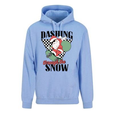 Retro Christmas Dashing Through The Snow Unisex Surf Hoodie