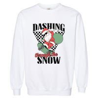 Retro Christmas Dashing Through The Snow Garment-Dyed Sweatshirt