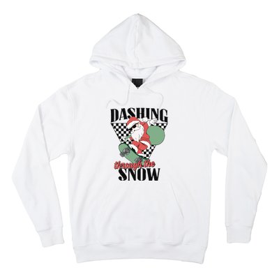 Retro Christmas Dashing Through The Snow Hoodie