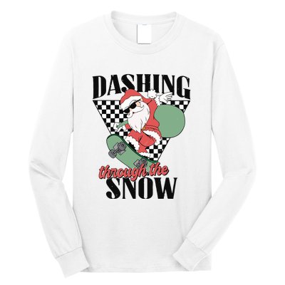 Retro Christmas Dashing Through The Snow Long Sleeve Shirt